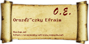Orszáczky Efraim névjegykártya